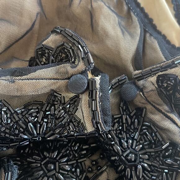 Bob Mackie Special Occasion Beaded Long Sleeve Bodysuit Black Size S - Picture 13 of 14